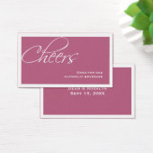 ダークピンクの結婚式の正式なカスタムイベントのドリンクのチケット (デスク)