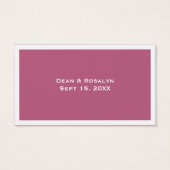 ダークピンクの結婚式の正式なカスタムイベントのドリンクのチケット (裏面)