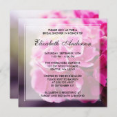 ダークピンクアジサイブライダルシャワー 招待状 (正面/裏面)