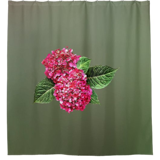ダークピンクアジサイ シャワーカーテン (正面)