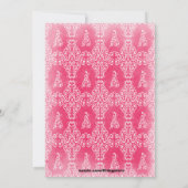 ダークピンククロスダマスクガールズコミュニオン招待状 招待状 (裏面)