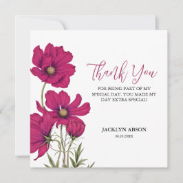 ダークピンクコスモスフローラありがとう サンキューカード