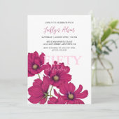 ダークピンクコスモスフローラ素晴らしい誕生日 招待状 (スタンド正面)