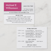 ダークピンクコーナーRESUME名刺 名刺 (正面/裏面)