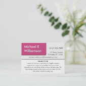 ダークピンクコーナーRESUME名刺 名刺 (スタンド正面)