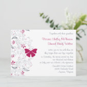 ダークピンクバタフライウィムシー結婚式招待状 招待状 (スタンド正面)