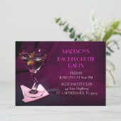 ダークピンクバチェロレッテマルティーニブライダルパーティ 招待状 (スタンド正面)