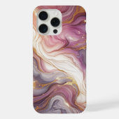 ダークピンクパープル金ゴールドホワイトマーブルアートパターン iPhoneケース (裏面)