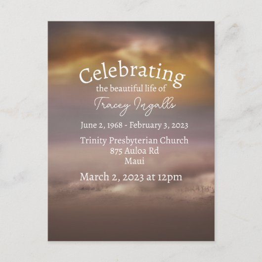 ダークピンクビーチお祝いオブ・ライフ ポストカード (正面)