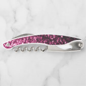 ダークピンクフェイクグリッタースパークルズモノグラム ソムリエナイフ (裏面)