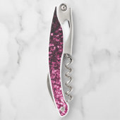 ダークピンクフェイクグリッタースパークルズモノグラム ソムリエナイフ (裏面)