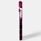 ダークピンクフェイクグリッタースパークルズモノグラム Case-Mate iPhoneケース (裏面 / 左)