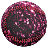 ダークピンクフェイクグリッタースパークルモノグラム名 ソフトボール (正面左)