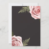 ダークピンクフローラバラ素朴シャビーシック結婚ズ 招待状 (裏面)