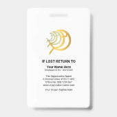 ダークピンクラインカラムスタッフナース写真ID バッジ (裏面)