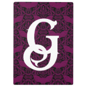 ダークピンクヴァンパイアこうもりパターンゴシック クリップボード (裏面)