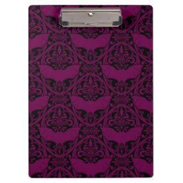 ダークピンクヴァンパイアこうもりパターンゴシック クリップボード