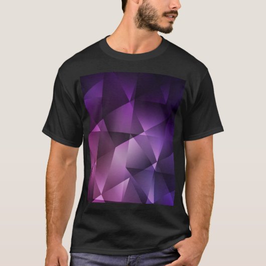 ダークピンクヴィンテージポリゴンきらめく Tシャツ (正面)