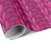 ダークピンク冬の編み物パターン ラッピングペーパー (ロールコーナー)