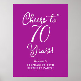 ダークピンク応援70年誕生日へようこそ ポスター