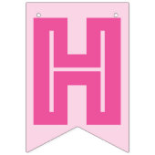 ダークピンク文字&ライトピンクカラー☆ハッピーバースデー☆ バンティングフラッグ (第2の旗)