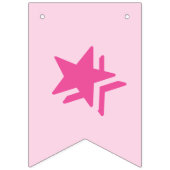 ダークピンク文字&ライトピンクカラー☆ハッピーバースデー☆ バンティングフラッグ (第1の旗)