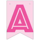 ダークピンク文字&ライトピンクカラー☆ハッピーバースデー☆ バンティングフラッグ (第3の旗)