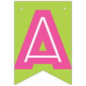 ダークピンク文字&ライムグリーンカラー☆ハッピーバースデー☆ バンティングフラッグ (第3の旗)