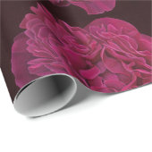 ダークピンク牡丹ラッピング紙 ラッピングペーパー (ロールコーナー)