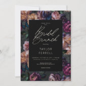 ダークピンク バーガンディ＆ゴールド フラワーブライダル ブランシュ 招待状 (正面)