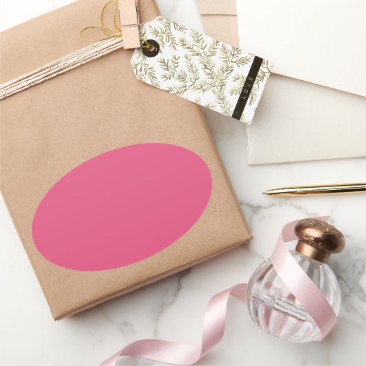 ダークピンク 楕円形シール (ギフト)