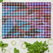 ダークピンク、薄紫、ブルーのトーンのバスケットスタイル... キッチンタオル (折り畳み)