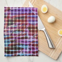 ダークピンク、薄紫、ブルーのトーンのバスケットスタイル... キッチンタオル