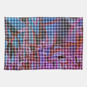 ダークピンク、薄紫、ブルーのトーンのバスケットスタイル... キッチンタオル (横)