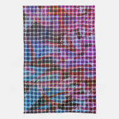 ダークピンク、薄紫、ブルーのトーンのバスケットスタイル... キッチンタオル (縦)