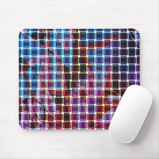 ダークピンク、薄紫、ブルーのトーンのバスケットスタイル... マウスパッド (マウス)