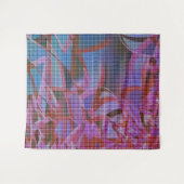 ダークピンク、薄紫、紫の色調のバスケットスタイル タペストリー (正面(横))