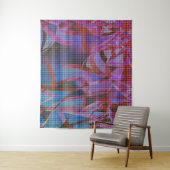 ダークピンク、薄紫、紫の色調のバスケットスタイル タペストリー (インサイチュ)