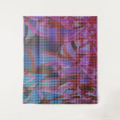 ダークピンク、薄紫、紫の色調のバスケットスタイル タペストリー (正面)