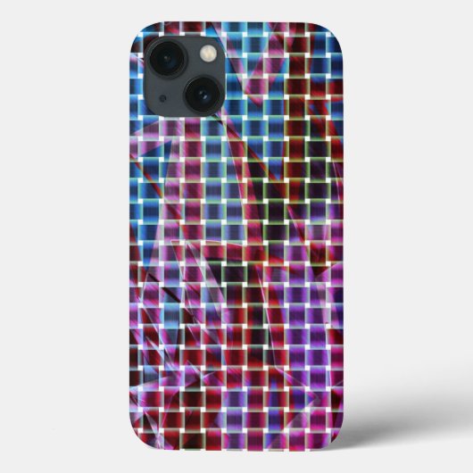 ダークピンク、薄紫、紫の色調のバスケットスタイル Case-Mate iPhoneケース (裏面)