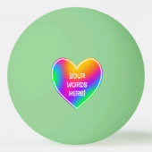 ダークピンポンボールのレインボーハートグロー 卓球ボール (裏面)