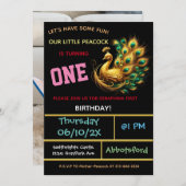 ダークピーコック誕生祝い- 1年! 招待状 (正面/裏面)