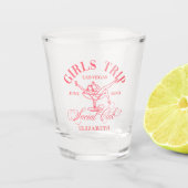 ダークピーチピンクマルティーニソーシャルクラブ女子旅 ショットグラス (正面)