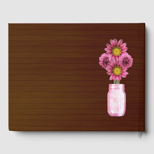 ダークピ素朴ンクフローラメイスンジャー結婚ズ ゲストブック (裏面)