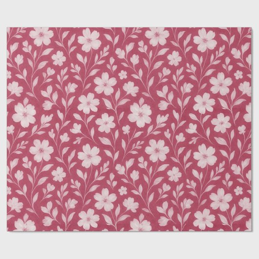 ダークピ離れンクの高級フローラアートパターン ラッピングペーパー (フラット)