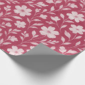 ダークピ離れンクの高級フローラアートパターン ラッピングペーパー (角)