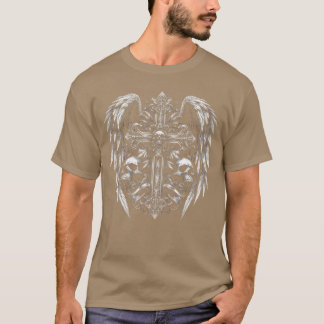 ダークファッション好きのための大胆なミュージックプリント Tシャツ