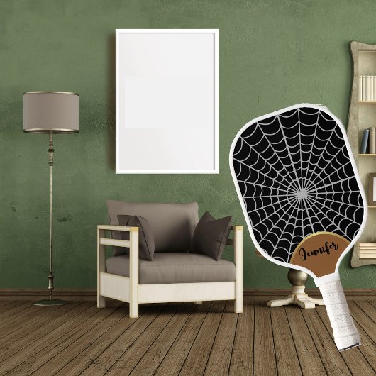 ダークファンキーハロウィン不気味スパイダーWeb金ゴールドアーチ ピックルボールラケット