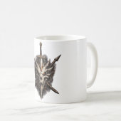 ダークファンタジーのドクロ剣士エンブレム コーヒーマグカップ (正面右)