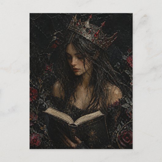 ダークファンタジーの女王の読書 ポストカード (正面)